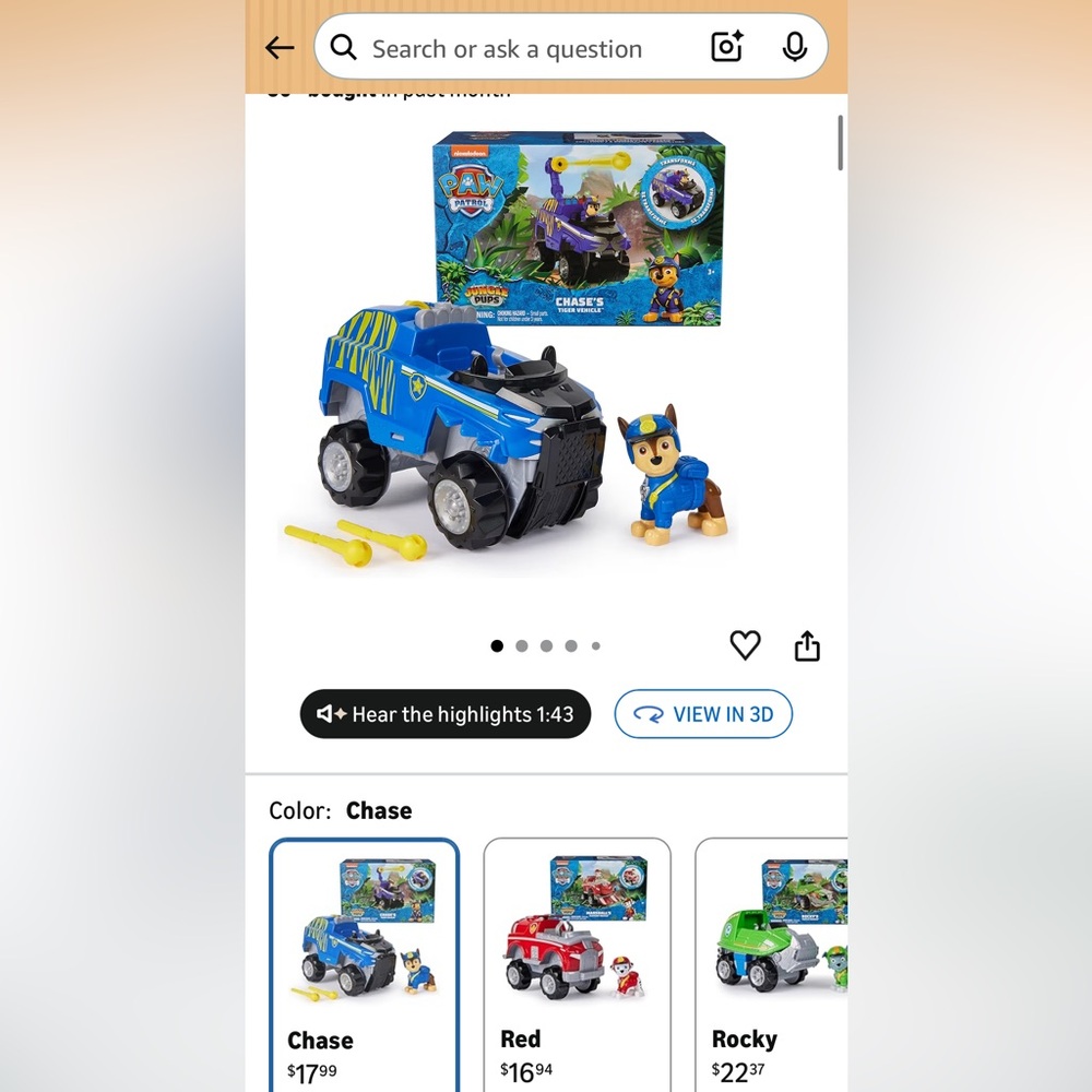 Paw Patrol Jungle Pups Chase tiger